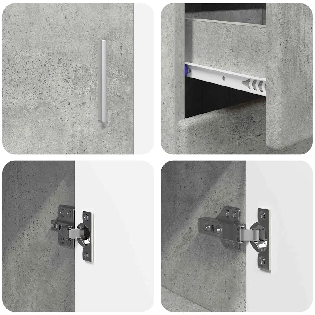 Credenza con porta FLORIN Grigio cemento 88,5 x 30,5 x 73 cm 880314