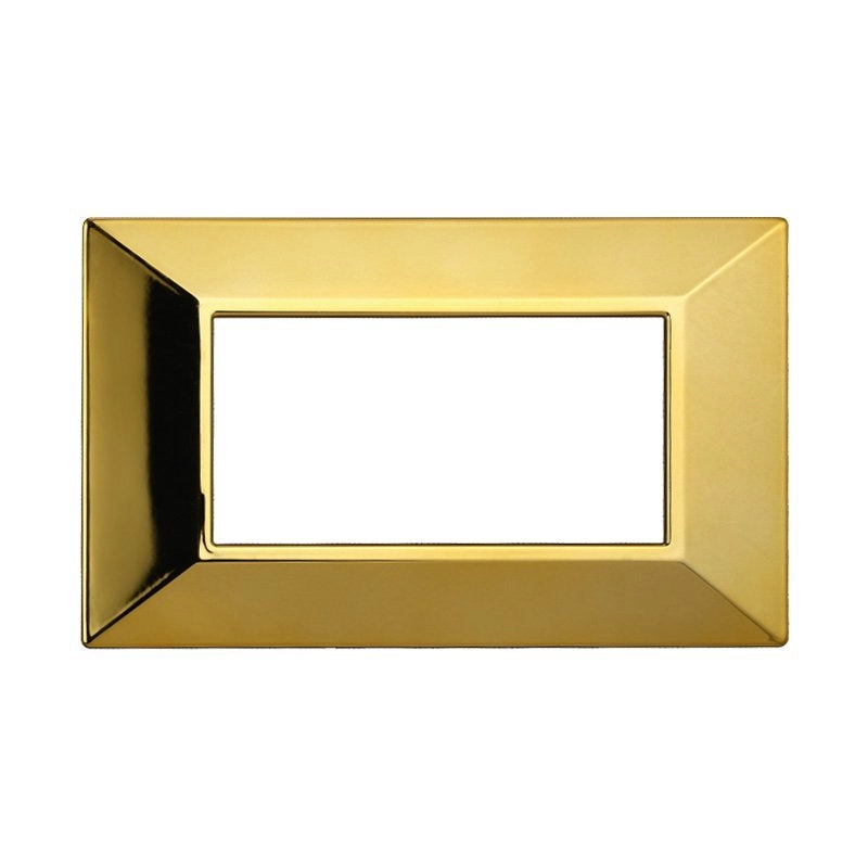Placca Piramide Serie Moon 4P Colore Oro Lucido Compatibile Con Bticino Axolute