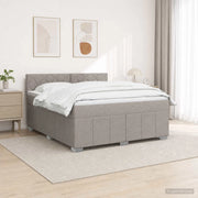 Letto box spring con materasso Tortora 140 x 190 cm Tessuto 3452681