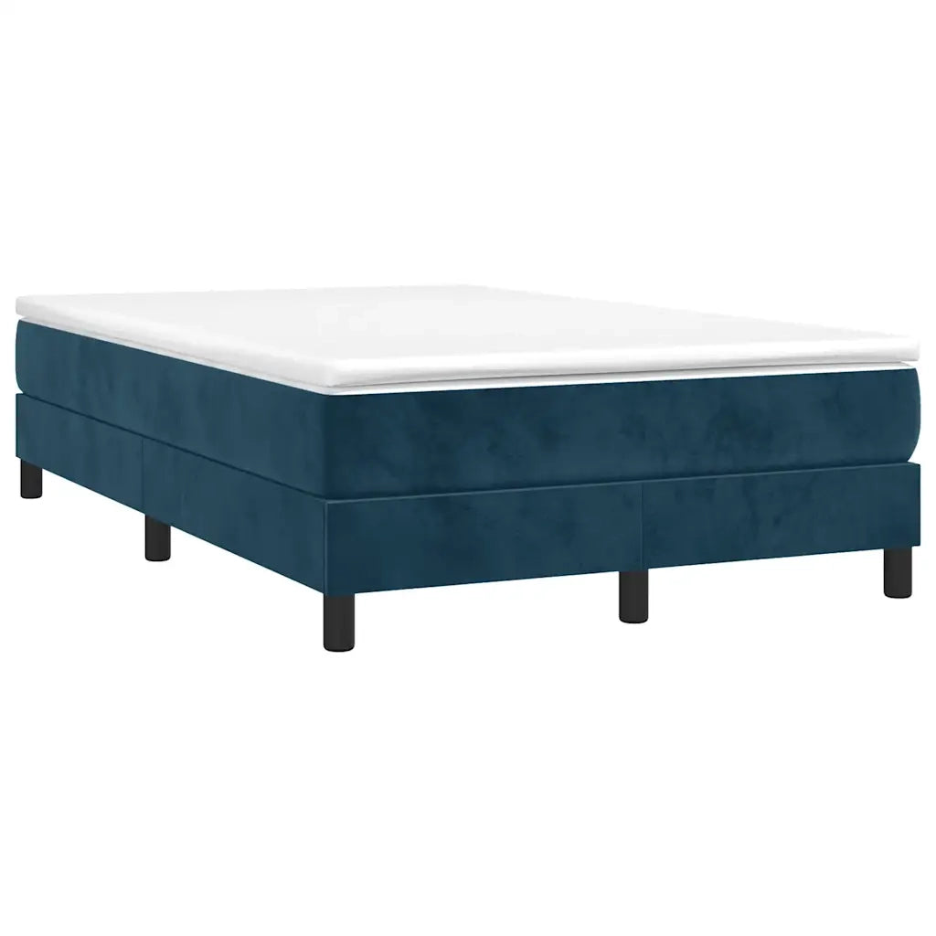 Giroletto a Molle con Materasso Blu Scuro 120x190 cm in Velluto