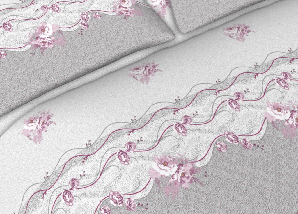 Completo Lenzuola Letto Matrimoniale 100% Cotone Made Italy In Varie Fantasie Fiorate C.N - Matrimoniale - Flowers Rosa