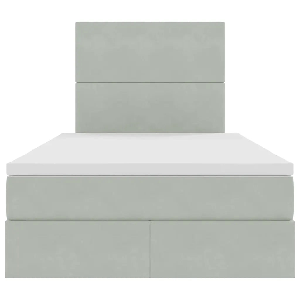 Letto con contenitore e materasso Grigio chiaro 120 x 190 cm