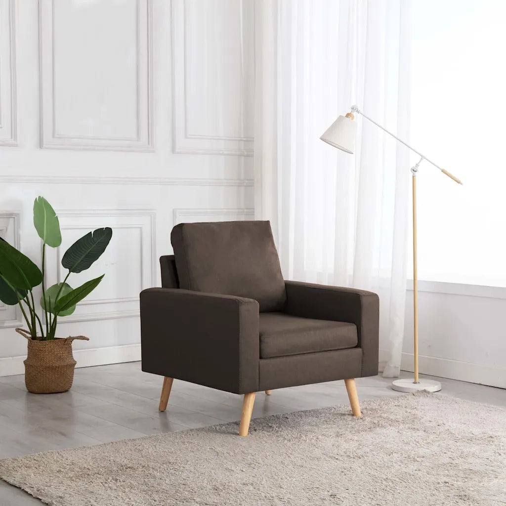 Poltrona-Divano Sedia-Poltroncina Marrone in Tessuto 365502
