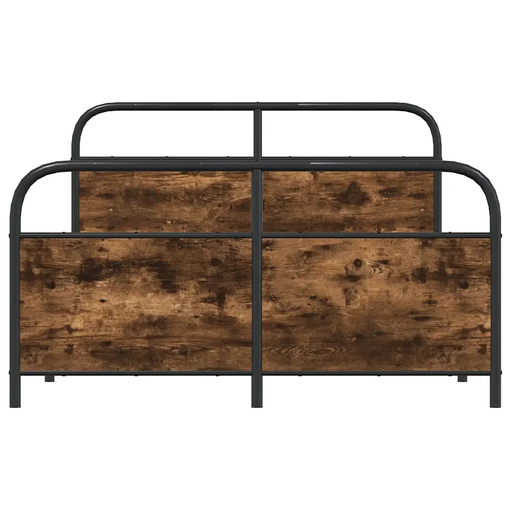 vidaXL Giroletto senza Materaso in Metallo Rovere Fumo 140x200 cm