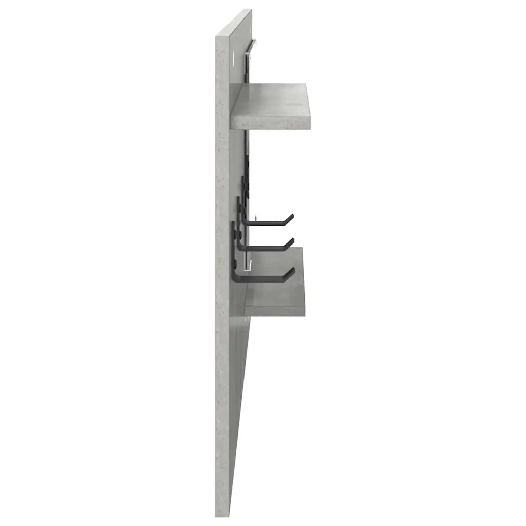 Appendiabiti a muro con specchio Grigio cemento 90 x 10 x 50 cm CFW4933187