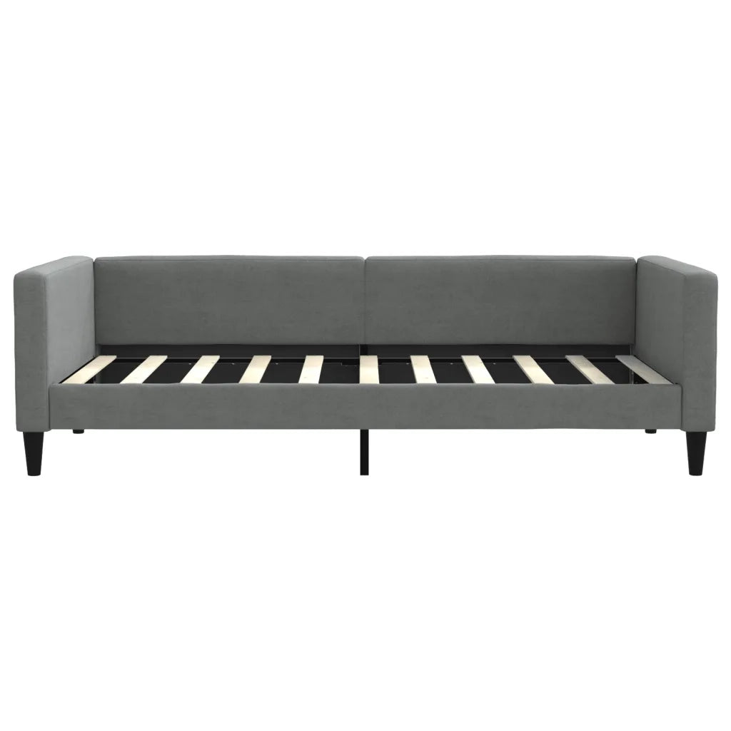 Divano Letto con Letto Estraibile Grigio Scuro 90x190cm Tessuto