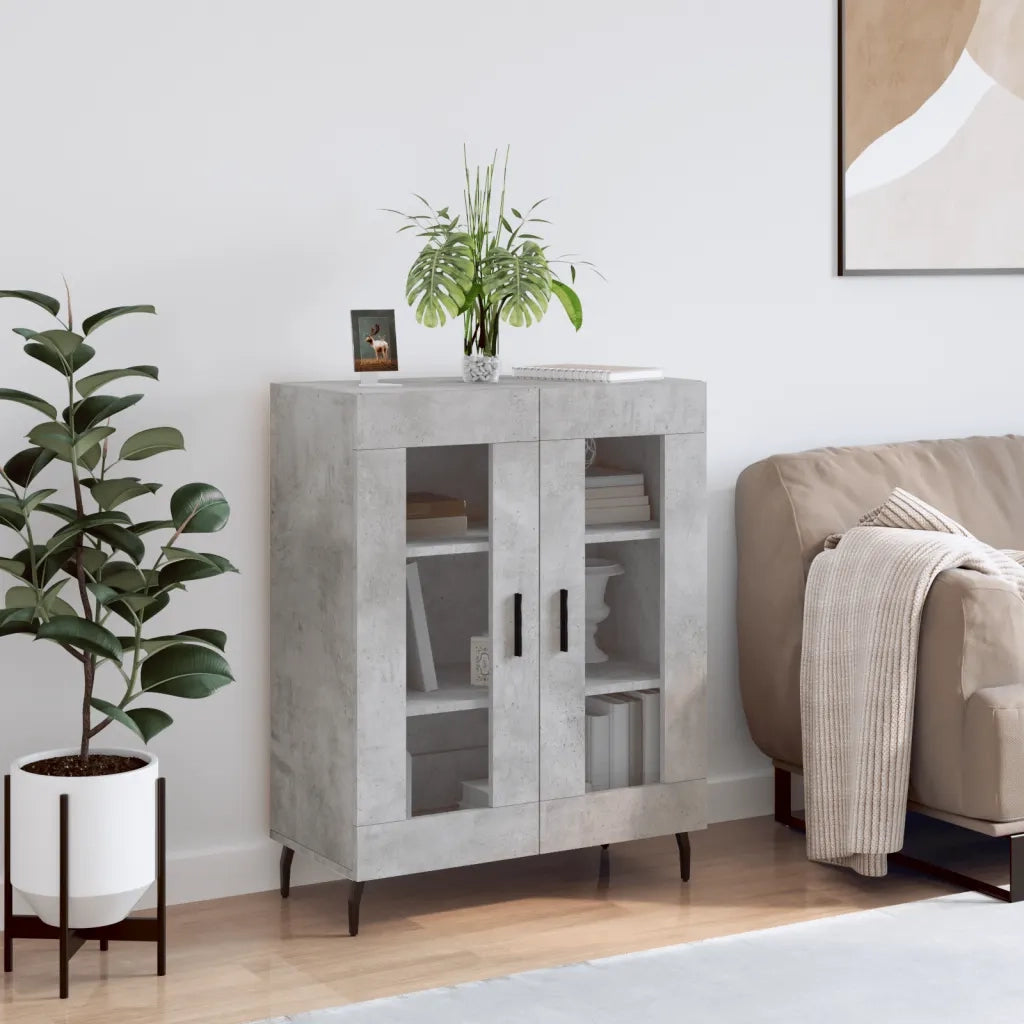 Credenza-Buffet-Armadio da cucina Grigio Cemento 69,5x34x90 cm in Legno Multistrato 703777