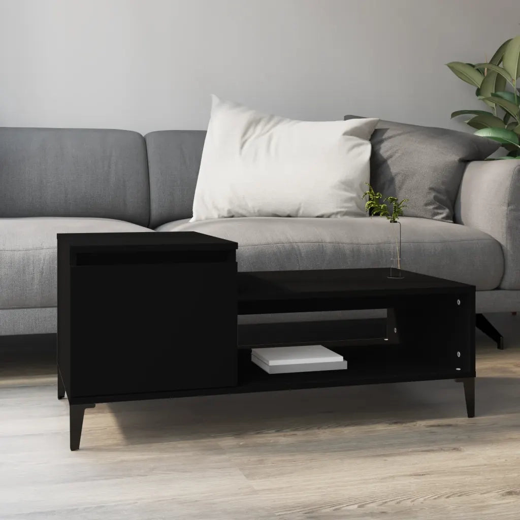 Tavolino da salotto | Tavolino da caff¨¨ | Tavolino da Soggiorno Nero 100x50x45 cm in Legno Multistrato