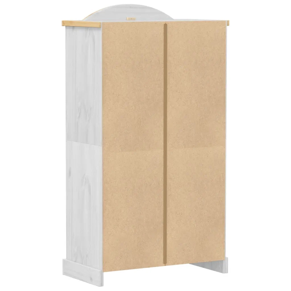 Armadio Corona Bianco 102x52x186 cm in Legno Massello di Pino CFW3247370