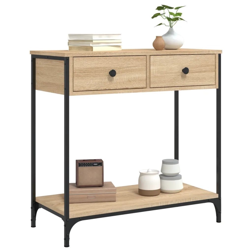 Tavolino Consolle-Tavolino da soggiorno-Tavolo Rovere Sonoma 75x34,5x75cm Legno Multistrato 532353