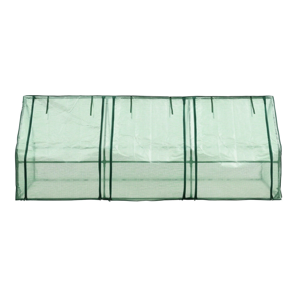 Struttura da giardino con 3 finestre in acciaio e polietilene 240 x 90 x 90 cm verde 03_0008265