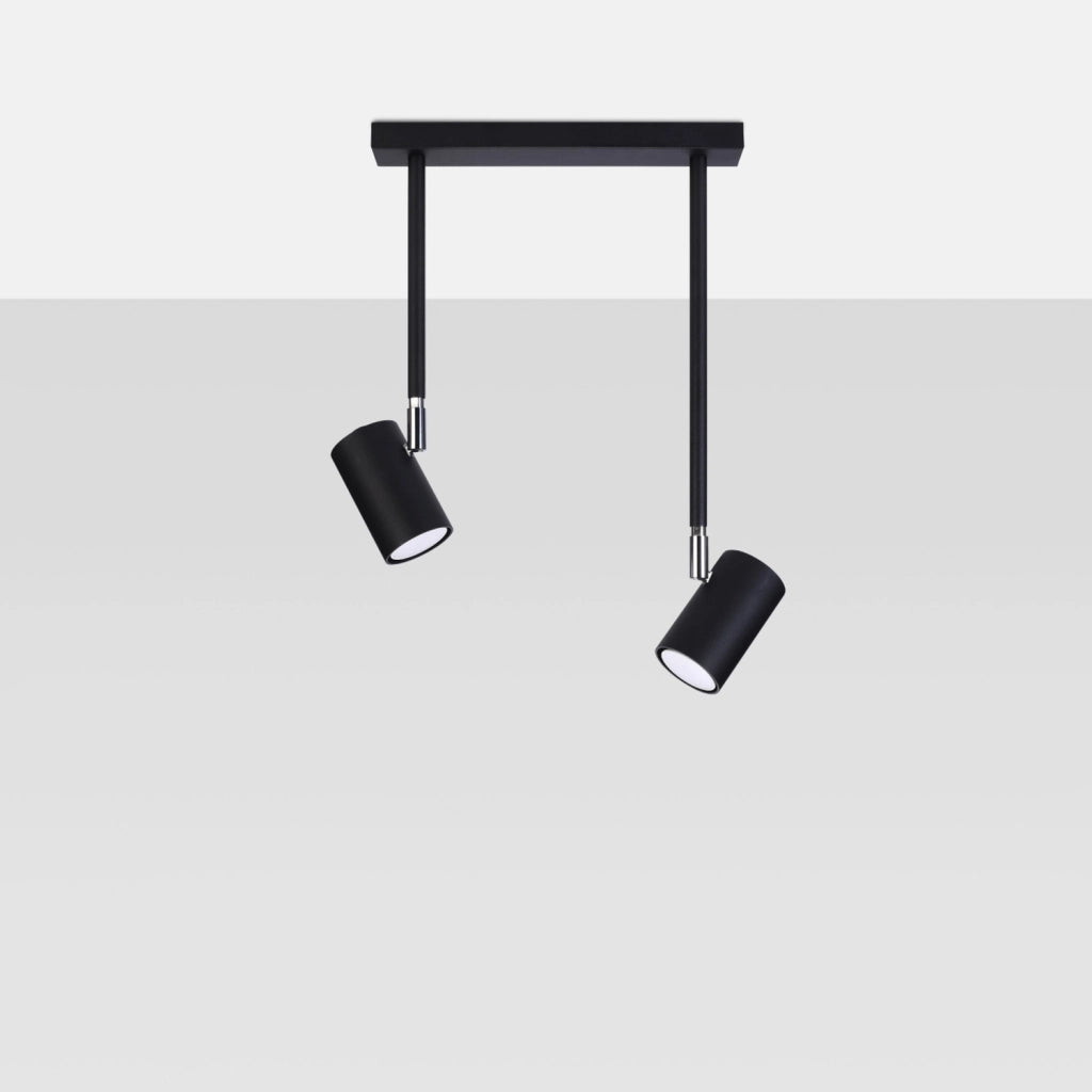 Spot soffitto doppio nero orientabile 2xGU10 Pure Lume