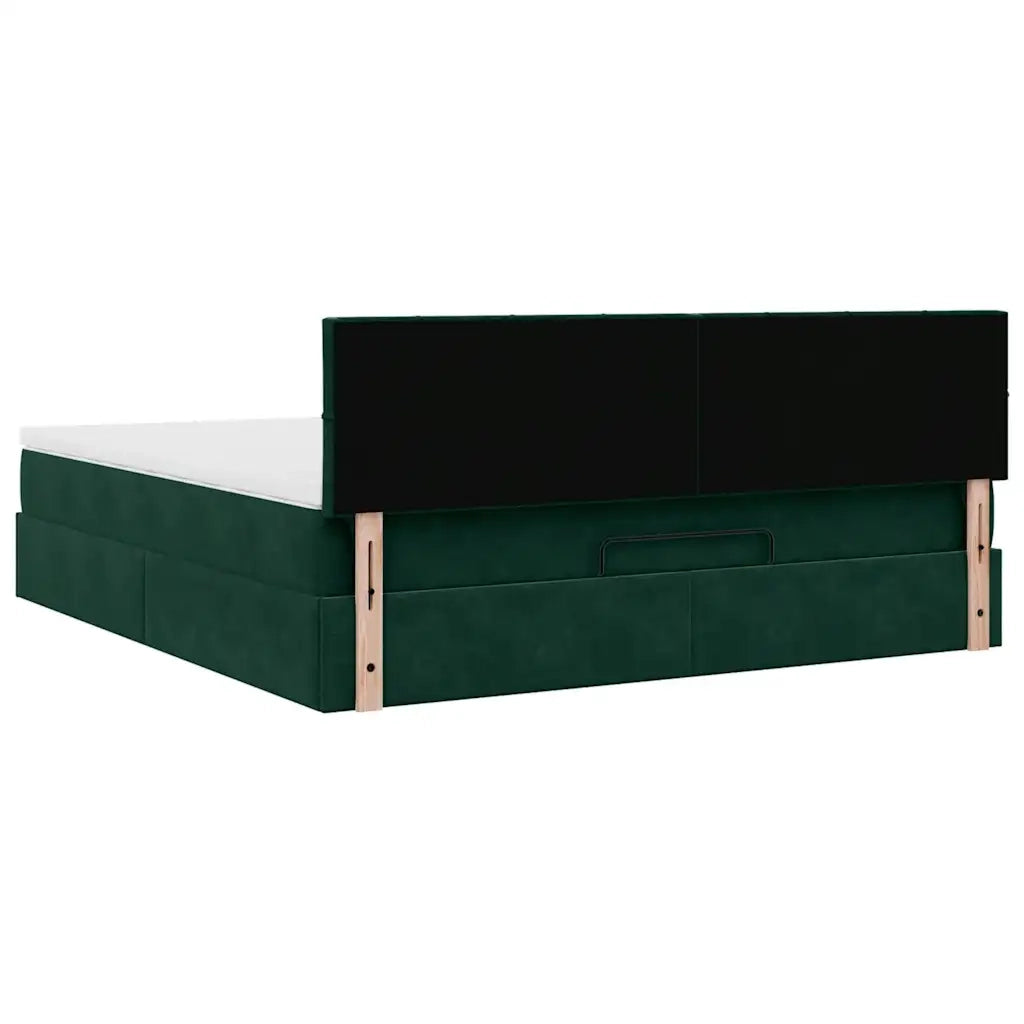 Struttura Letto Pouf con Materasso 160x200 cm in Velluto 3311786