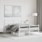 Giroletto con Testiera e Pediera Metallo Bianco 140x190 cmcod mxl 134516