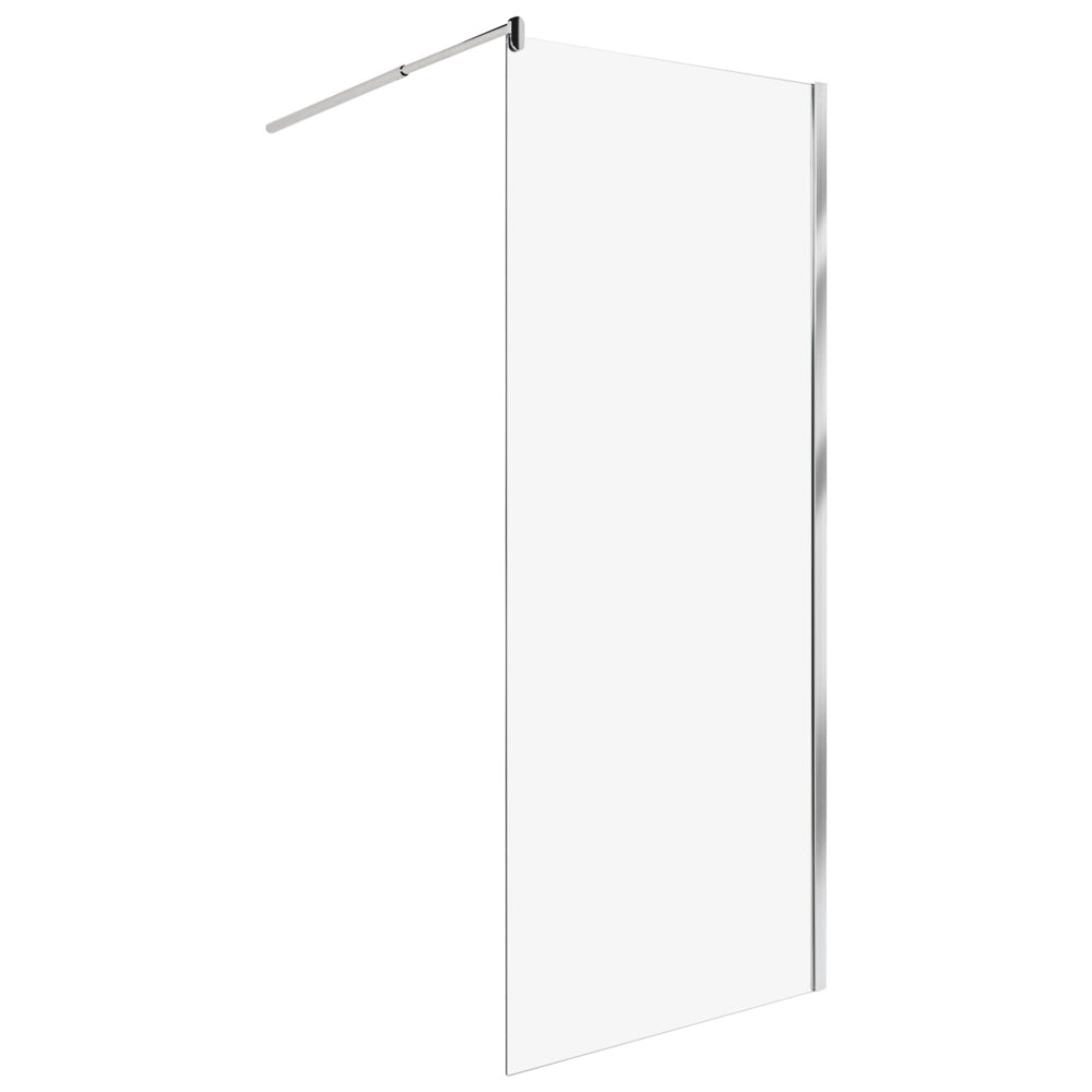 Schermo doccia in vetro temperato Box senza porte per bagno argento 80 x 190 design moderno