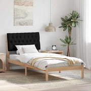 Letto con Testiera Rivestita-Struttura Letto con Testiera Marrone 90 x 200 cm 564248