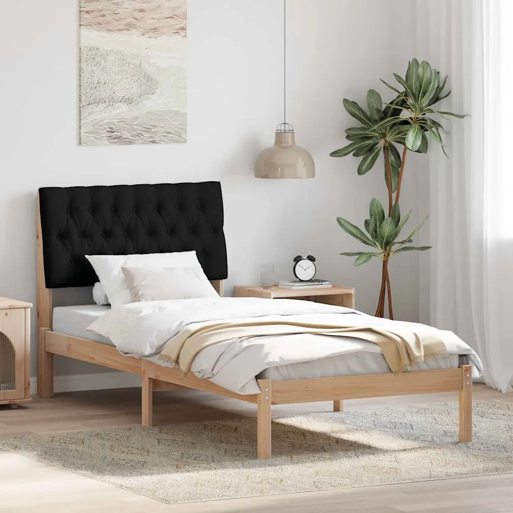 Letto con Testiera Rivestita-Struttura Letto con Testiera Marrone 90 x 200 cm 564248