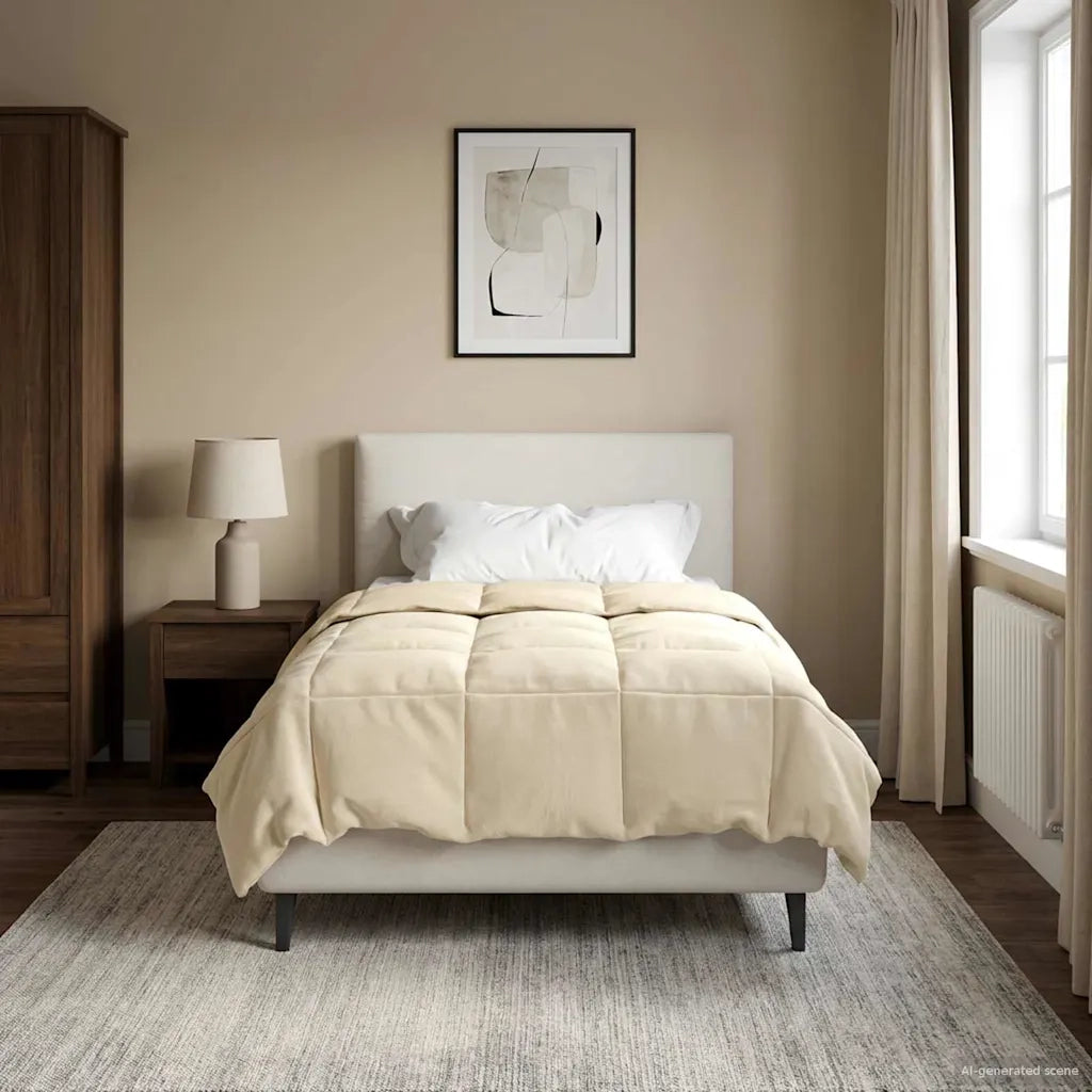 Duvet Estivo Trapuntato Crema 155 x 220 cm Microfibra 42025984