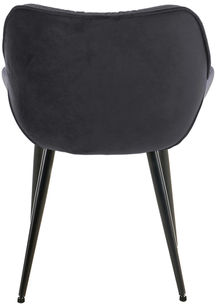Set di 4 poltroncine Tanna in velluto nero