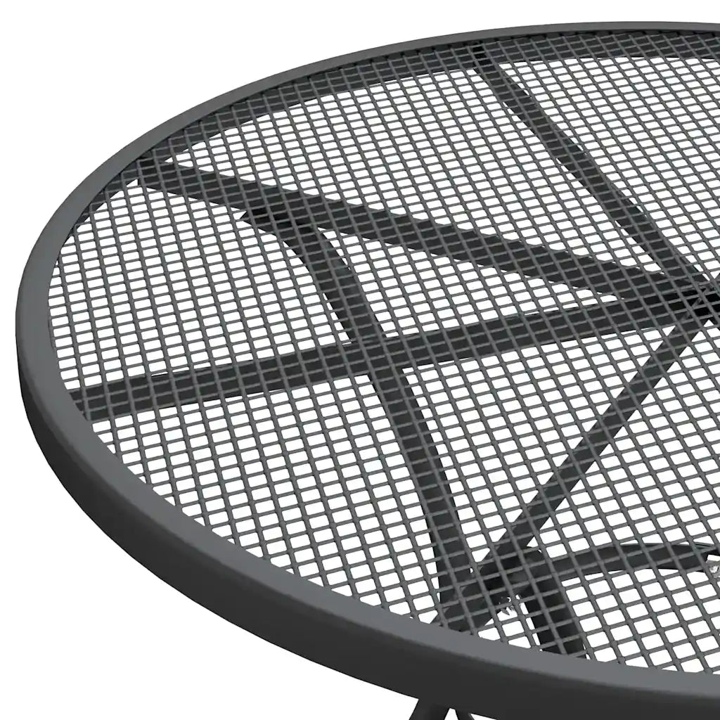 Set da Pranzo per Giardino 3pz | Set Salotto da Giardino Rete Metallica Espansa Antracite