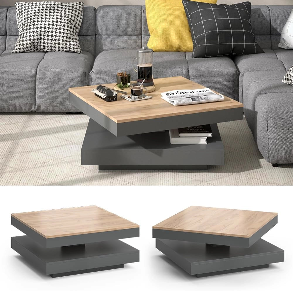 Tavolino da caffè Elias, Antracite, 70 x 70 cm, per l'utilizzo come superficie d'appoggio e per una suddivisione flessibile degli spazi