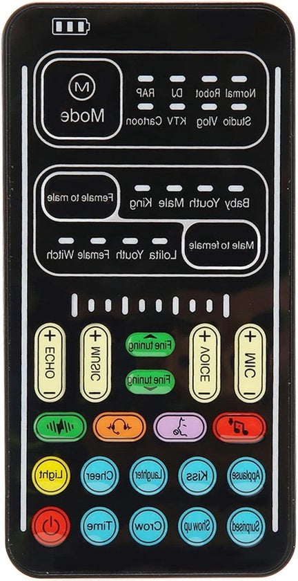 Mini Cambia Voce 450mAh - Carta di Sincronizzazione Audio con 8 Effetti - Dispositivo di Camuffamento USB - Microfono per Telefono per Webcast Mobili Halloween - Versione Inglese I9.