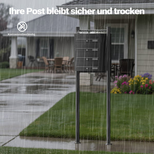 Cassetta postale condominiale autoportante 4 posti, 1 modulo, nero 556 x 270 x 1500 mm