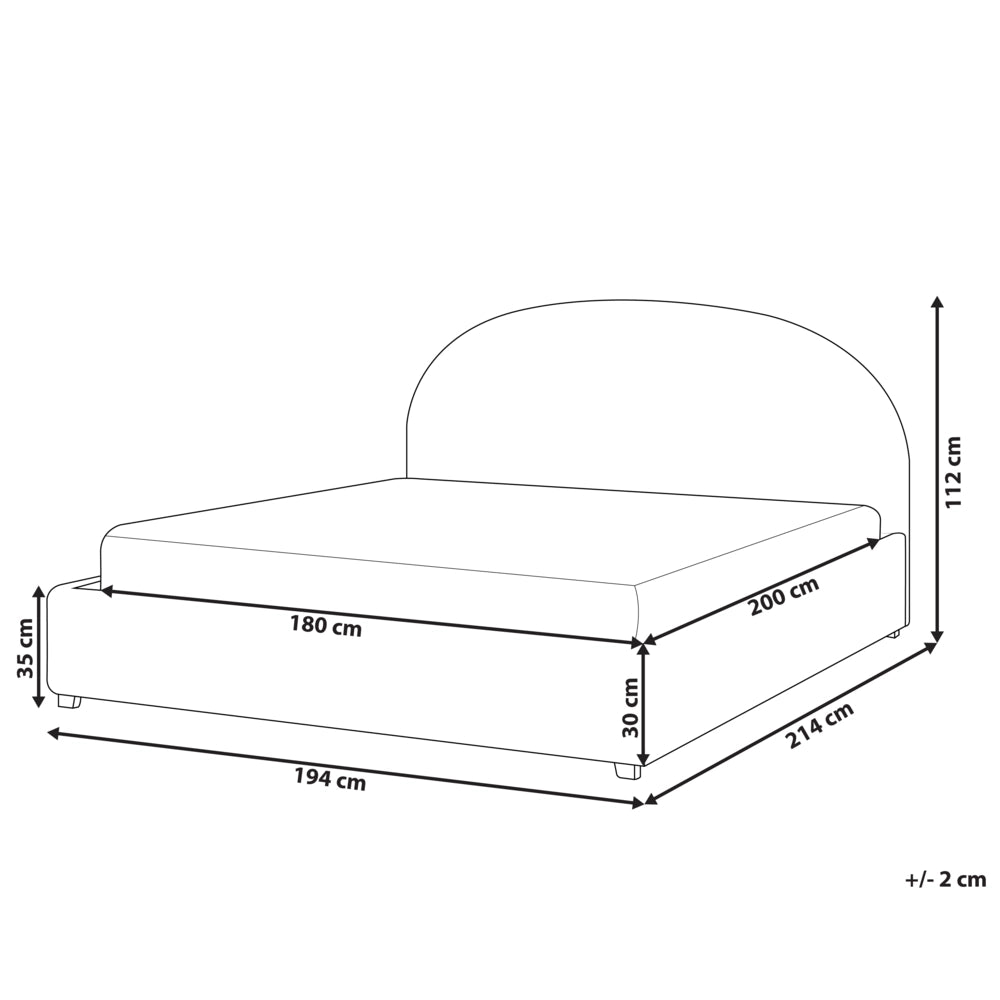 Letto con contenitore in velluto beige 180 x 200 cm minimalista retro ottomana