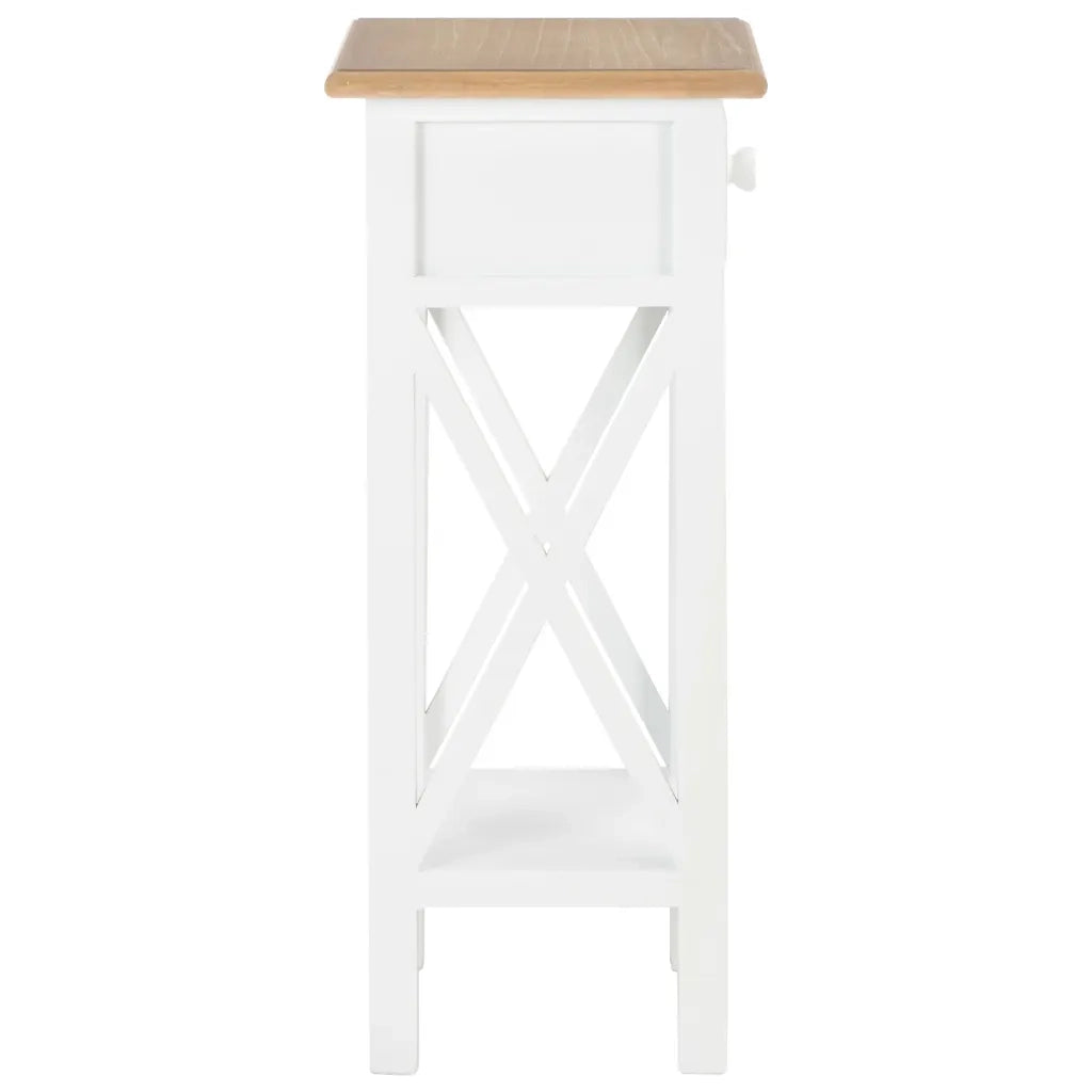 280057  Tavolino Laterale Bianco 27x27x65,5 cm in Legno 280057