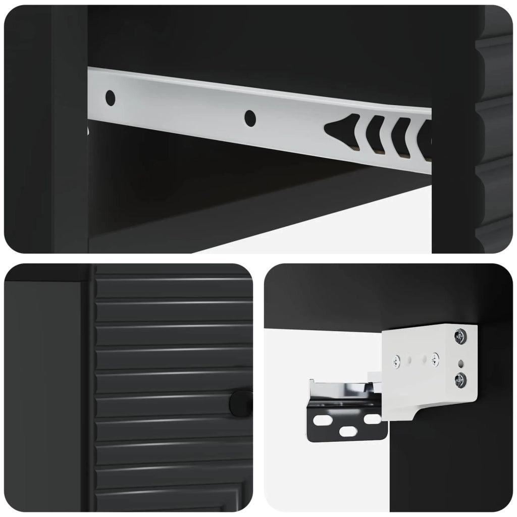 Mobiletto da notte a muro 2 pcs Nero 34,5 x 33 x 20 cm