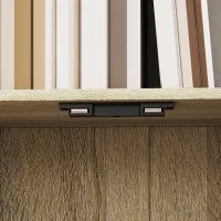 Libreria a 5 livelli, mobile di archiviazione con scaffali e armadio doppia porta, 60 x 23,8 x 179,2 cm, legno naturale