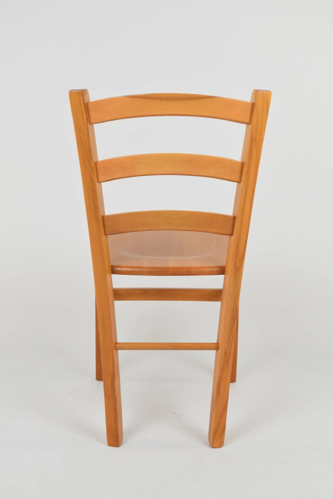 Set 6 Sedie Venice Tommychairs, robusta struttura in legno di faggio verniciata in miele e seduta in legno