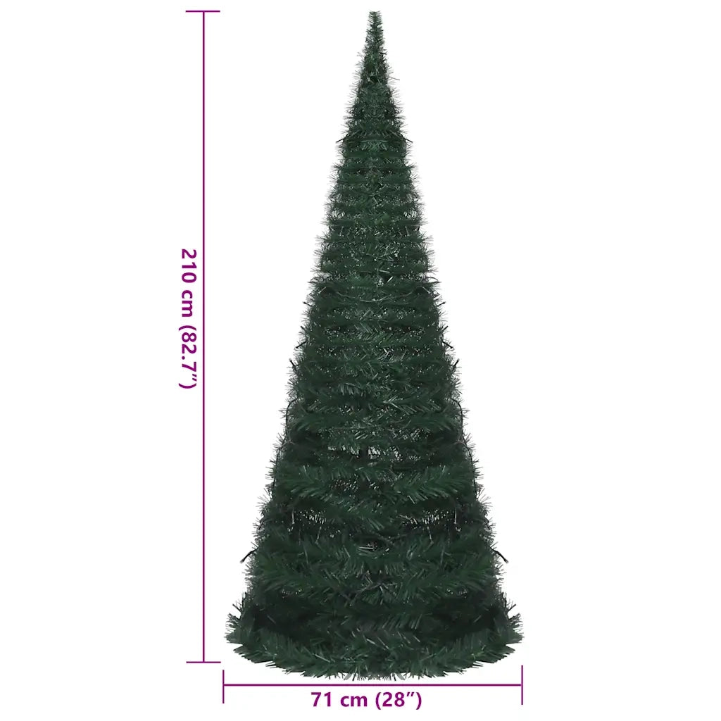 Albero di Natale | Decorazioni natalizie Artificiale Apribile Preilluminato Verde 210cm