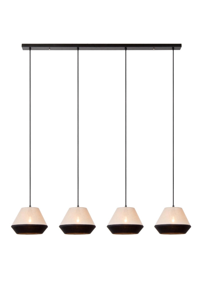 Lampada sospesa KALA 4 luci E14 nero/beige Lucide