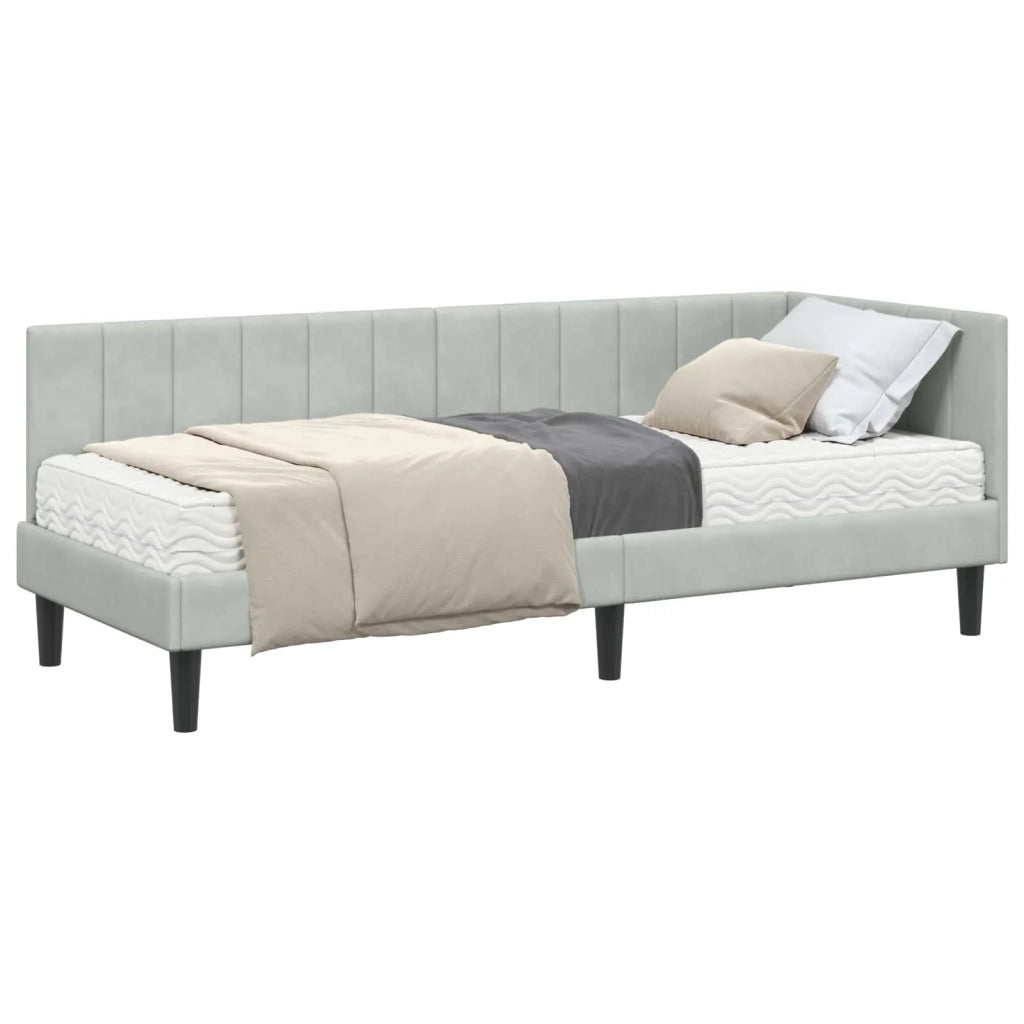 Struttura Letto Angolare con Materasso 2 pcs Grigio chiaro 3393878