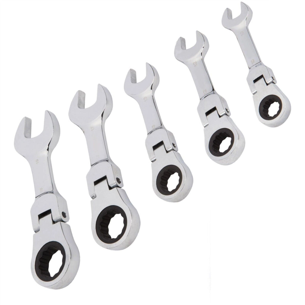 CHIAVI COMBINATE A CRICCHETTO SET DA 5 PZ 10 12 13 17 e 19mm Art. 04384