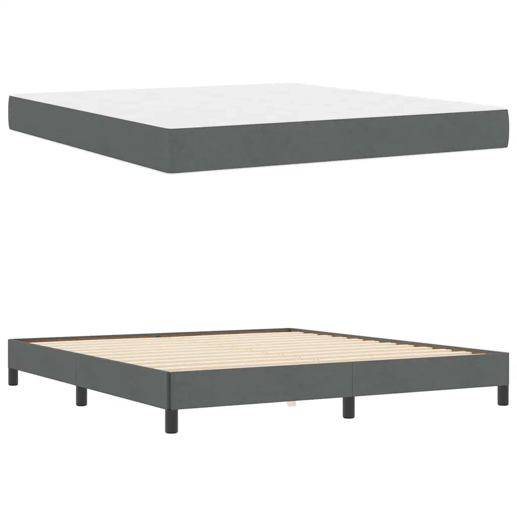 Letto a molle con materasso Grigio scuro 180 x 200 cm Tessuto