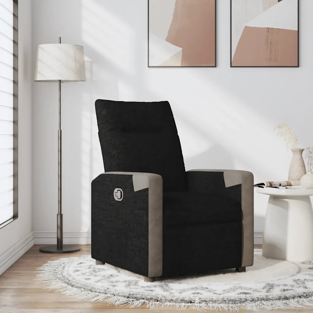 Divano Sedia-Poltrona Reclinabile in Tessuto Nero 374927