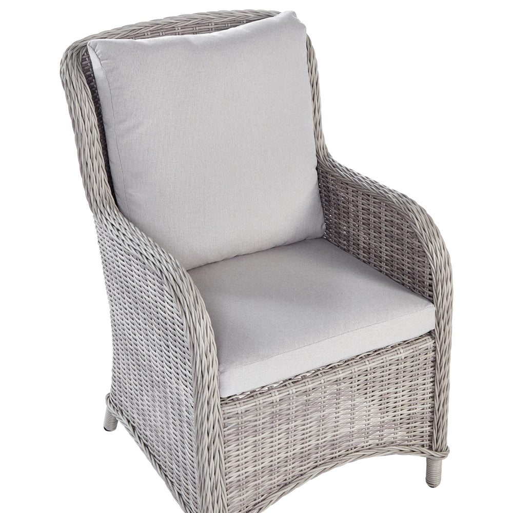 Set di 2 sedie da giardino beige rattan sintetico con cuscini da esterno moderno