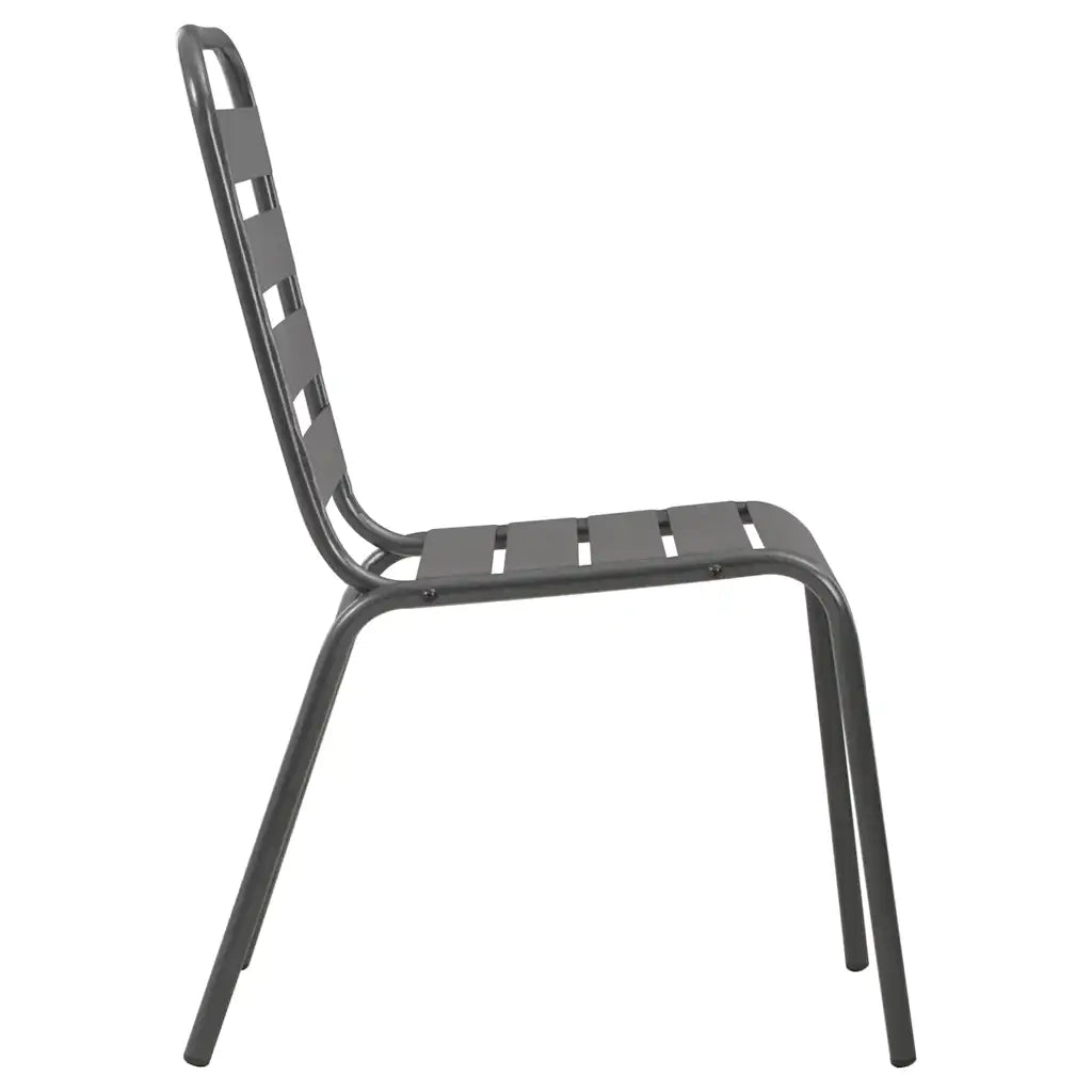 Set Sedie Giardino Impilabili 5 pz | Sedie da Esterno Antracite Acciaio Verniciato