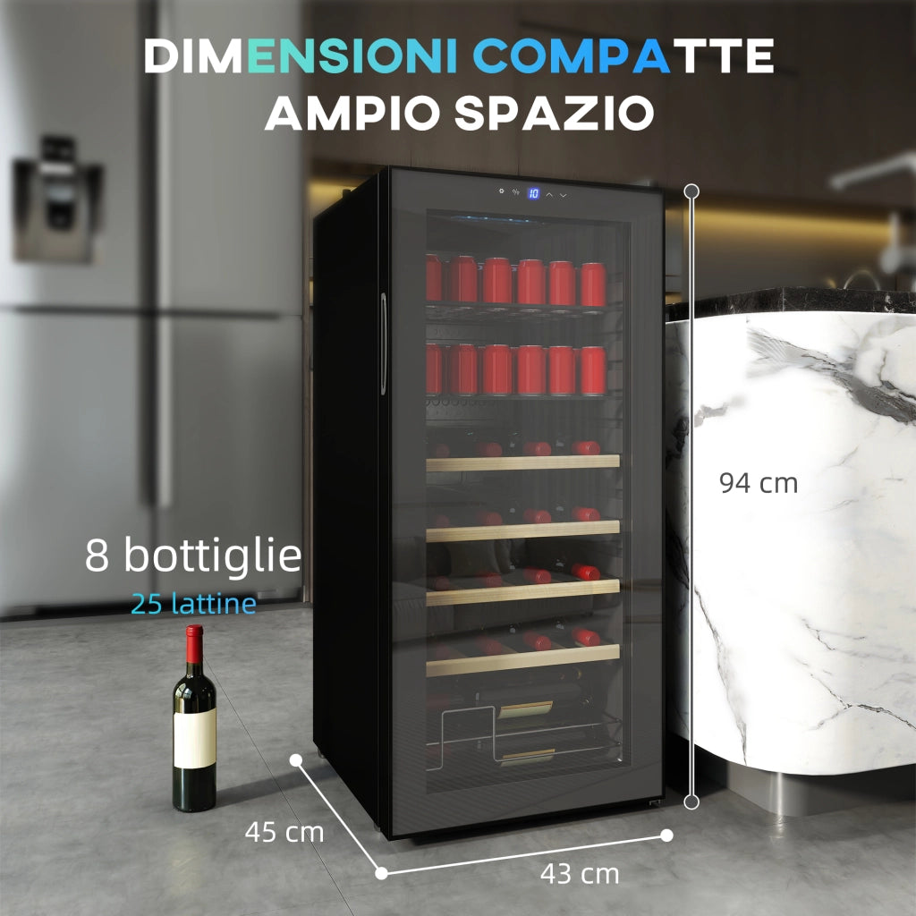 Cantinetta Frigo per Vino ¨C zephmum ¨C Nero 43x45x94 cm