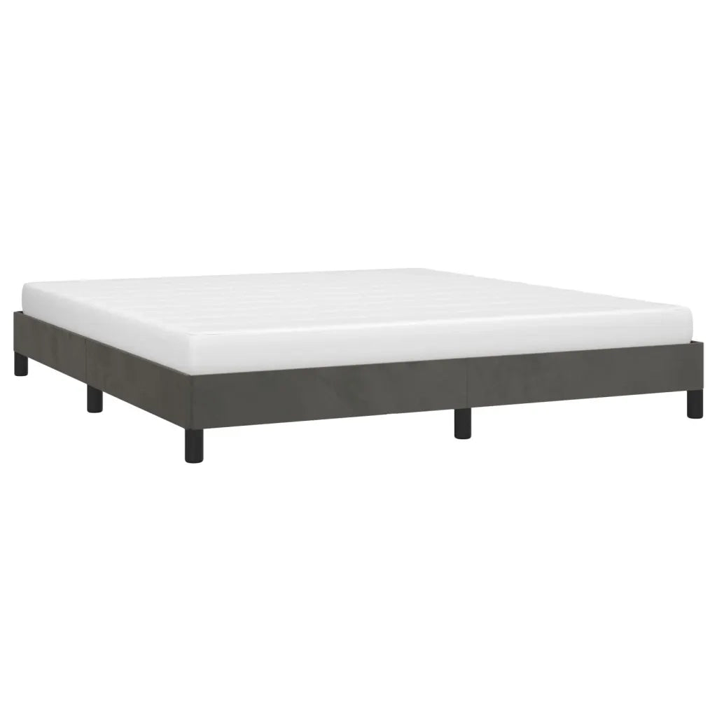 Giroletto senza Materasso-Struttura Letto Grigio Scuro 160x200 cm Velluto 792333