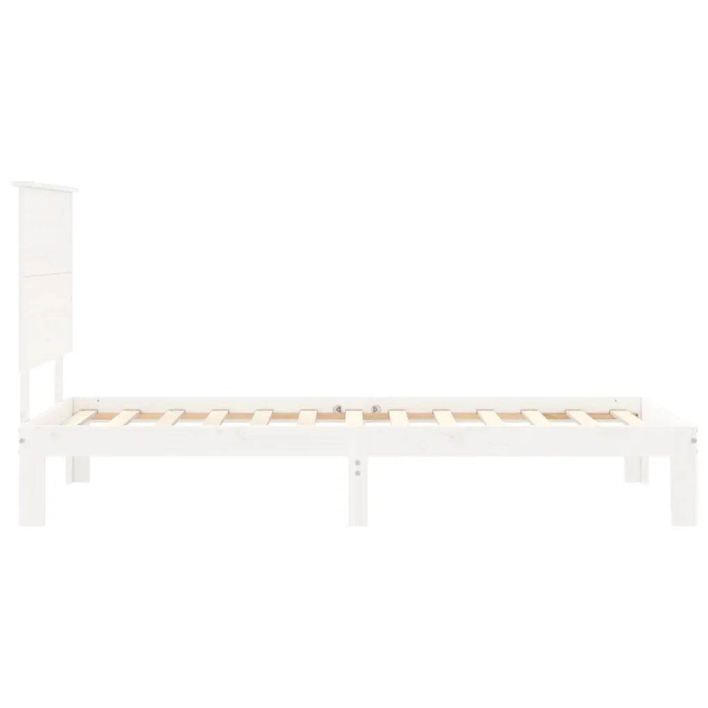 Giroletto senza Materasso-Struttura Letto Bianco 100x200 cm Legno Massello Pino 745565