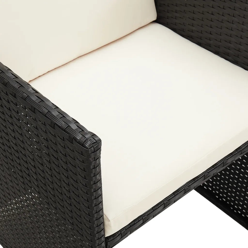 Sedie da Giardino 4 pz | Sedie da Esterno in Polyrattan Nero