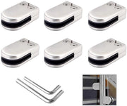 Beugli per vetro 6 pezzi - Beugli per vetro adattabile - Acciaio inossidabile 304 - Per vetro 6-8mm - Inclusi chiavi a spanna - Facile da installare - Beugli per vetro clip