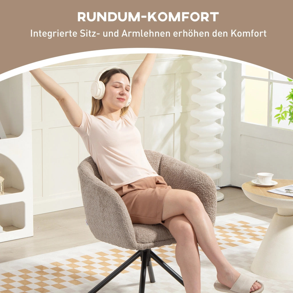 Poltrona girevole imbottita ¨C zephmum ¨C beige chiaro