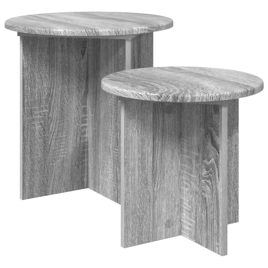 Set tavolini 2 pz Grigio Sonoma Ø 45 x 45 cm 8001016