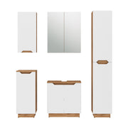 Vicco Set di mobili da bagno Rovere/bianco a strisce 5 parti