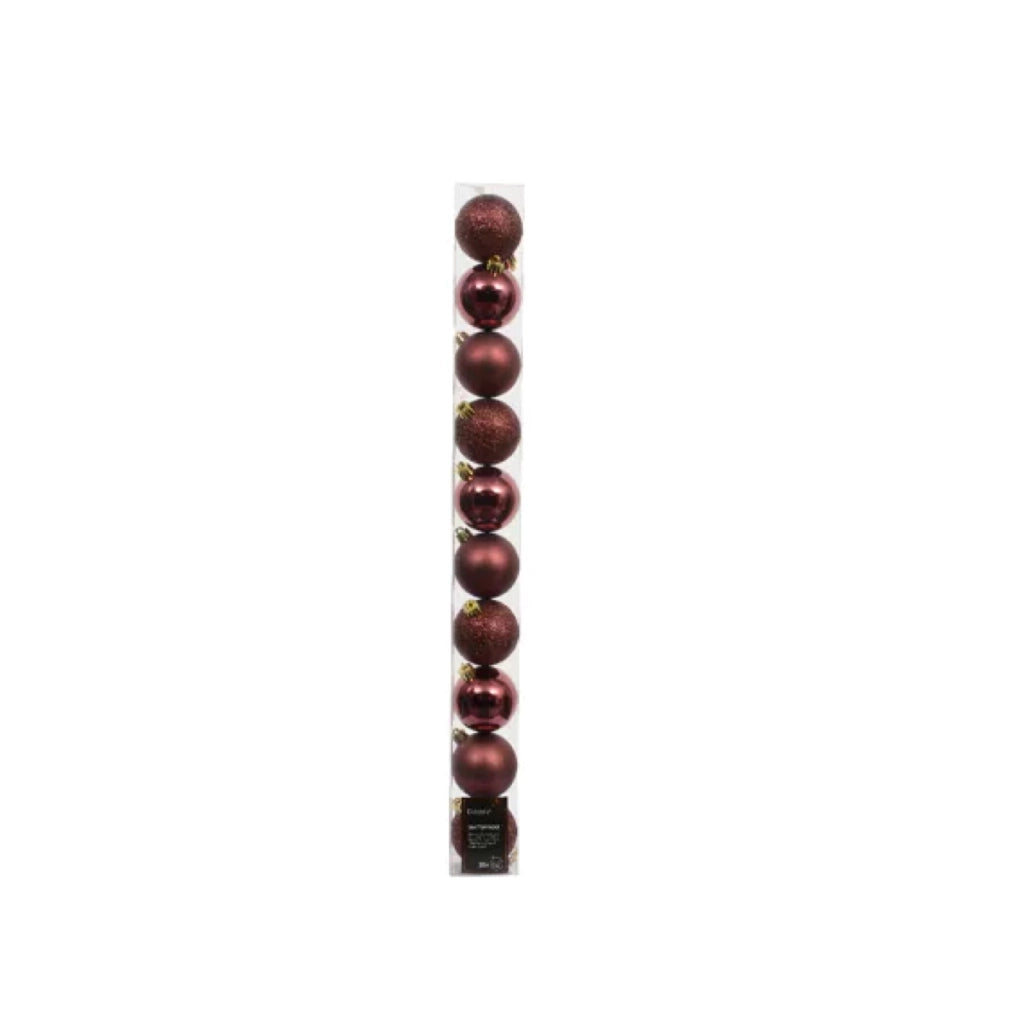 Set 10 Palline Natalizie Ø 6 cm Rosso Vino