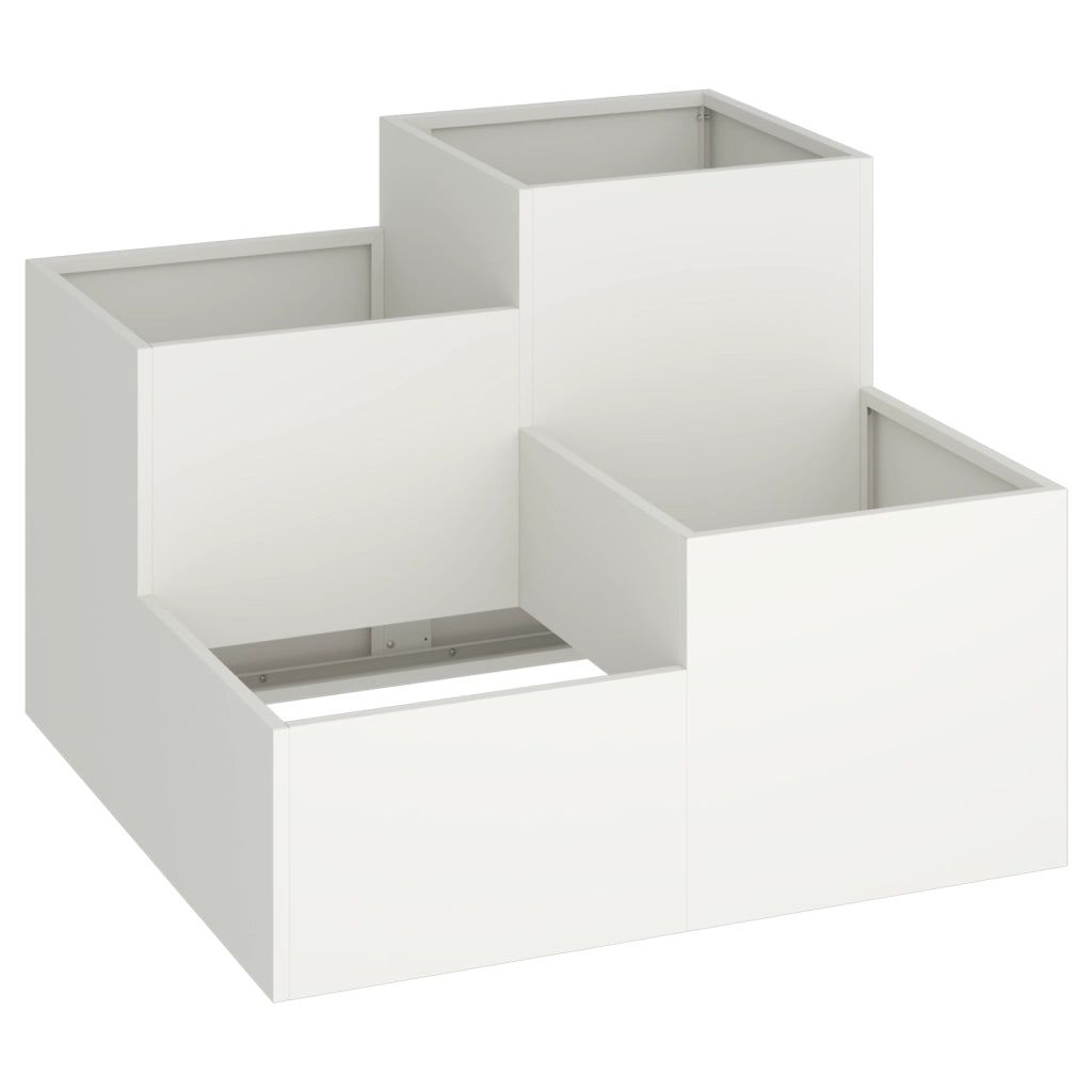 Fioriera da Giardino 80x80x60 cm Acciaio Bianco